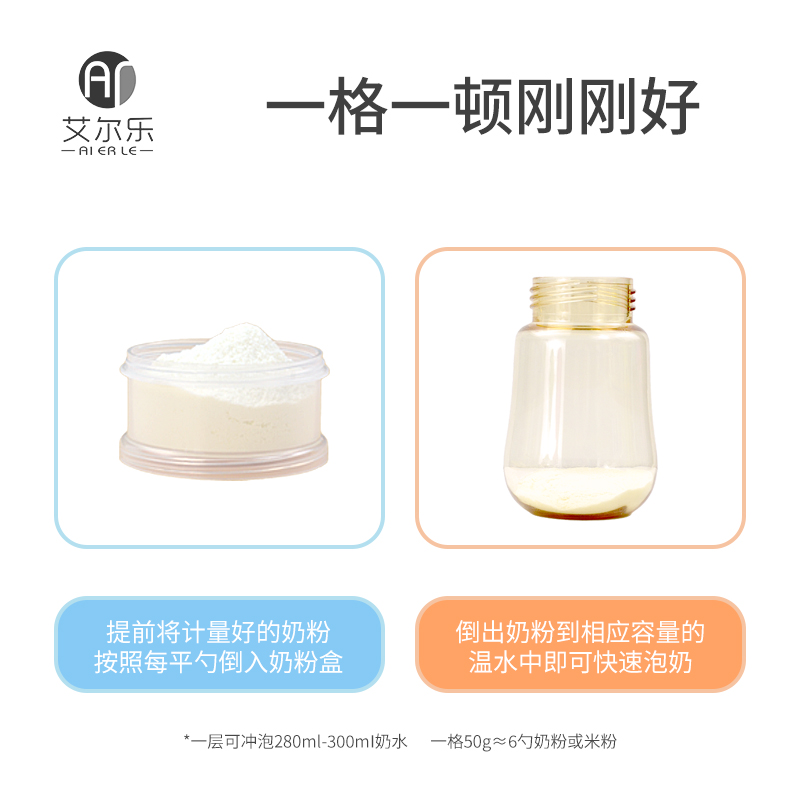 源头厂家四层奶粉格便携奶粉盒婴儿奶粉分装盒大容量零食分装盒